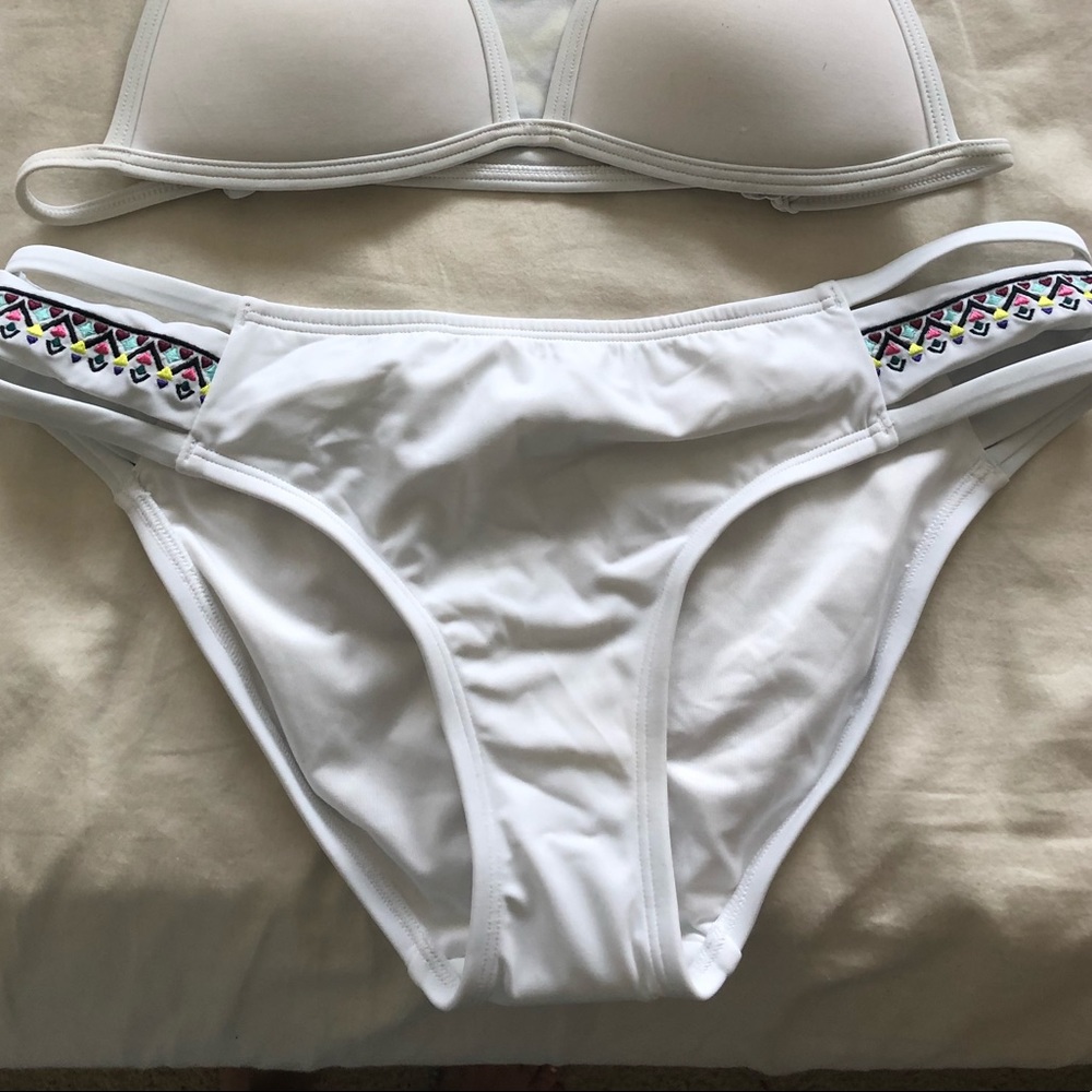 Pink white bathing suit bottom
